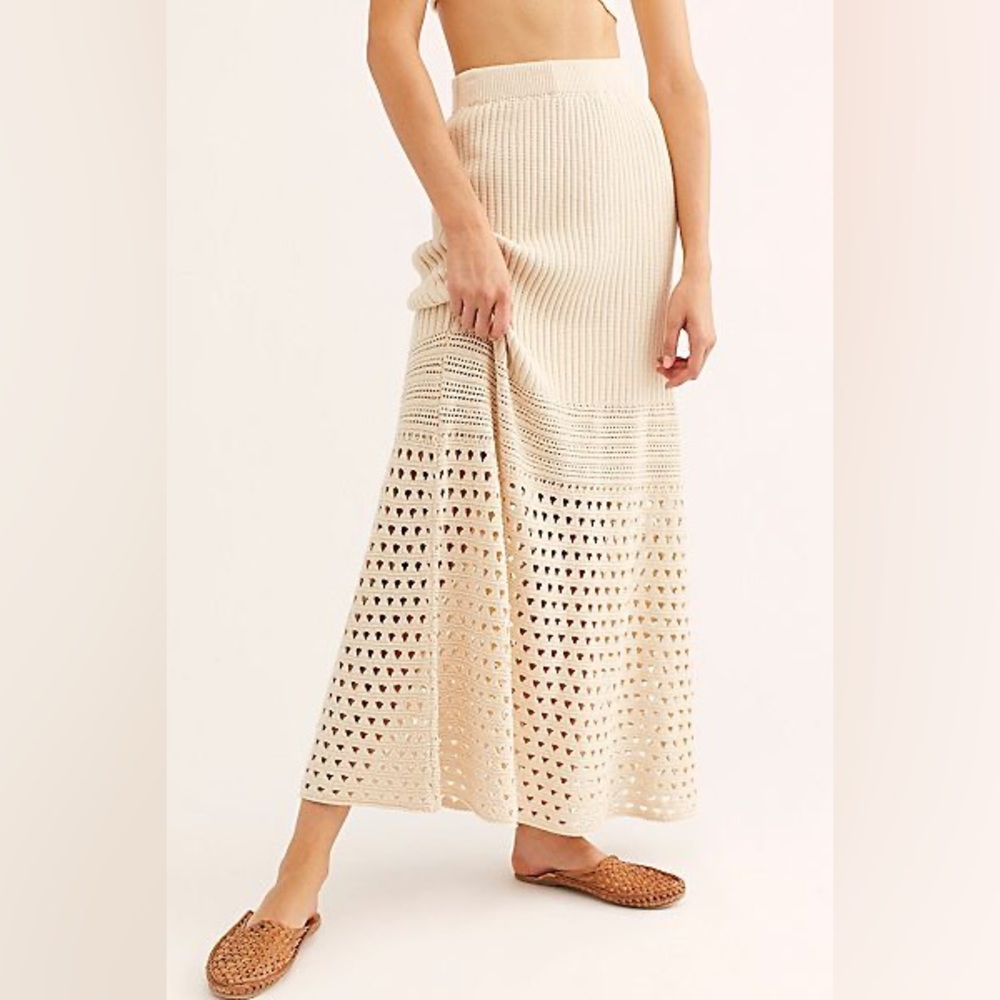 Free People Crochet Maxi Skirt
